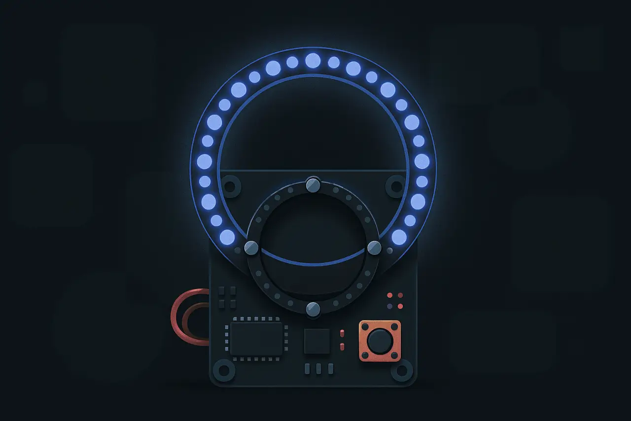 60-Pixel Clock Halo electronics build illustration