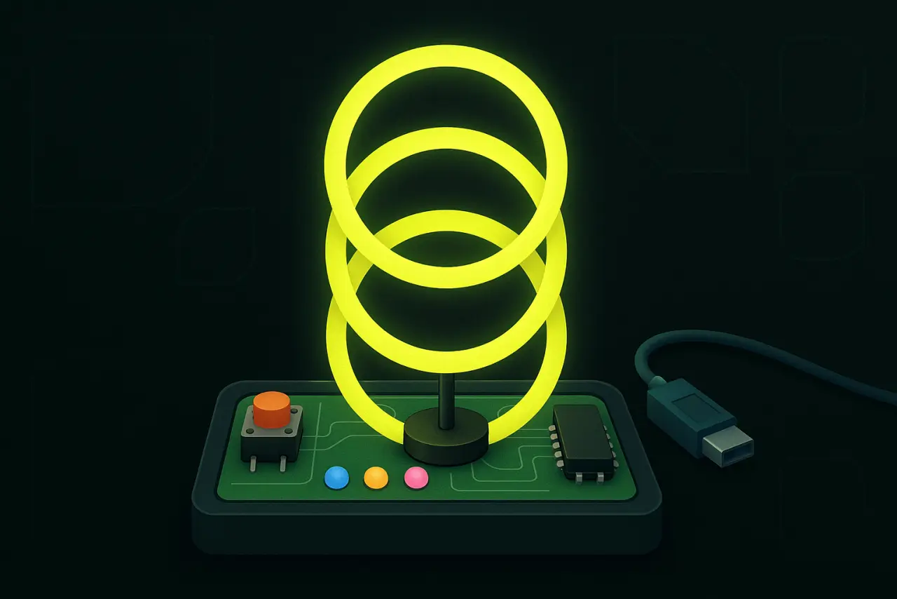 Build-Status Light Sculpture electronics build illustration