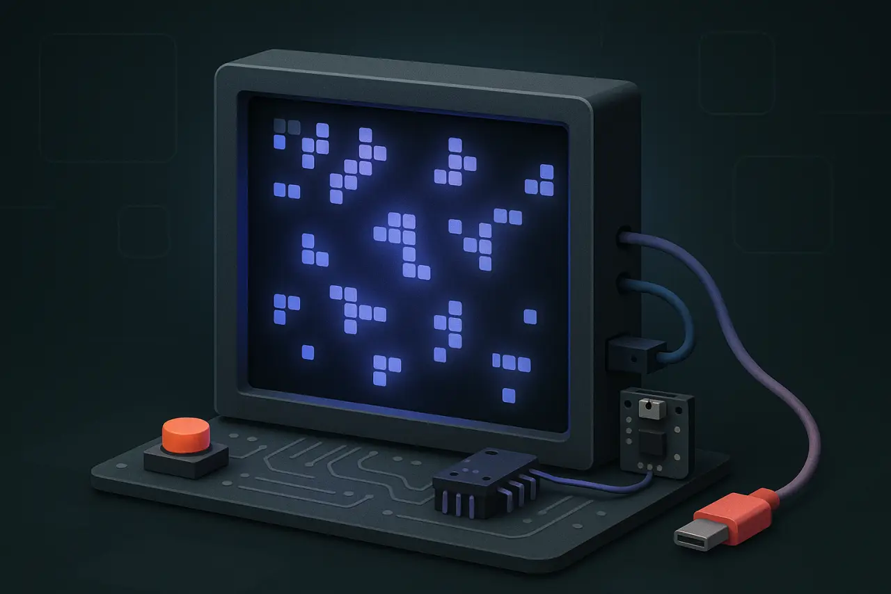 Conway's Game of Life Frame electronics build illustration