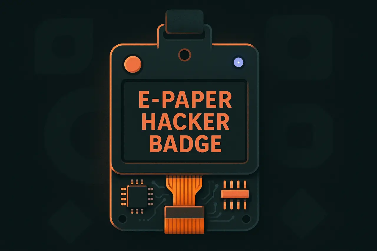 E-Paper Hacker Badge electronics build illustration
