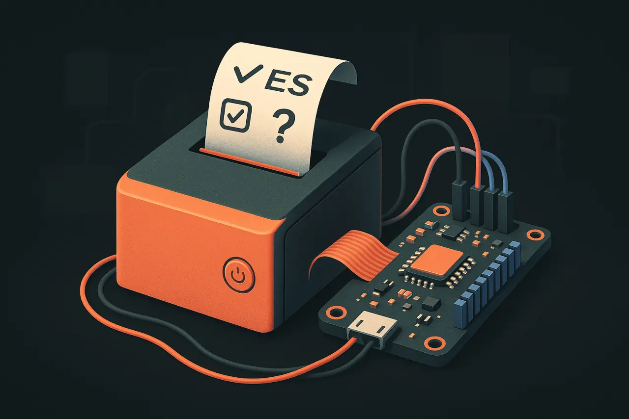 Thermal Hacker Receipt Printer electronics build illustration