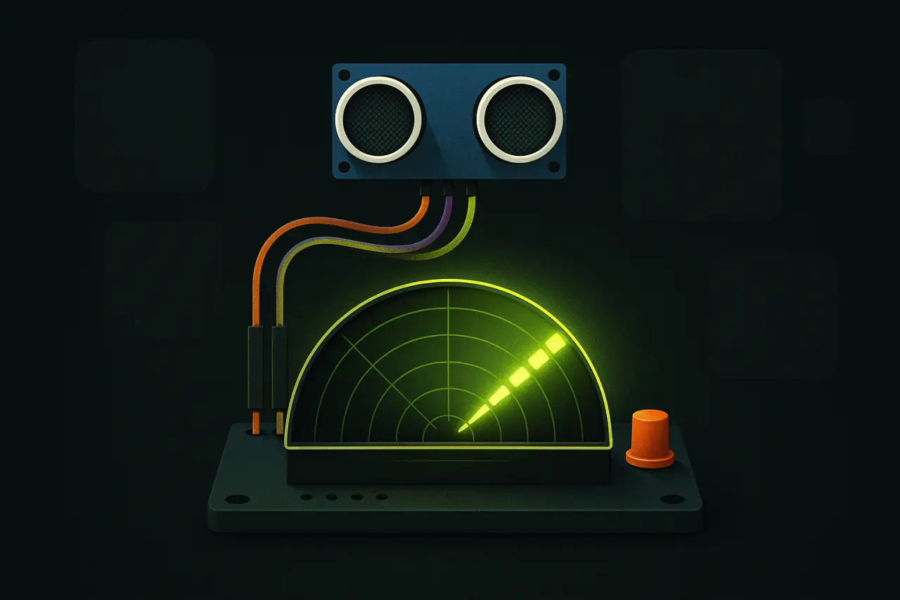 Ultrasonic Radar Display electronics build illustration